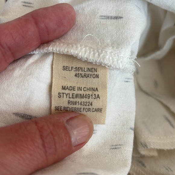 Illa Illa linen cream white pantsuit black detail button close criss cross strap - Picture 12 of 16